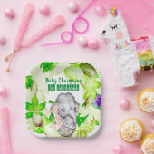 Baby Elephant Botanical Green 1. Weihnachtszeit Pappteller (Party)