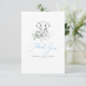 Baby Elephant Boy Baby Dusche Vielen Dank Dankeskarte (Stehend Vorderseite)