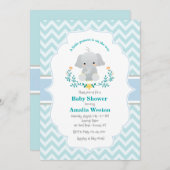 Baby Elephant Boy Baby Shower Einladung (Vorne/Hinten)