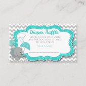 Baby Elephant Boy Babydusche Aquamarine Windelwann Begleitkarte (Vorderseite)