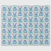 Baby Elephant Boys Personalisiert Geburtstag Geschenkpapier (Flach)