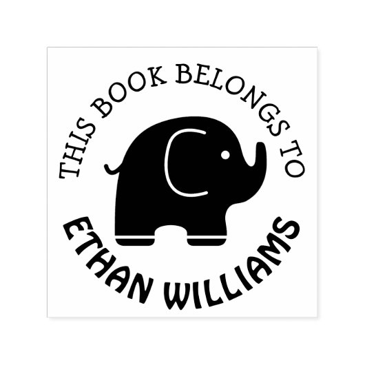 Baby Elephant Briefmarke Dieses Buch gehört Permastempel (Design)