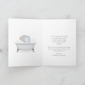 Baby Elephant Bubble Bath Boy Baby Dusche Karte (Innenseite)