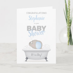 Baby Elephant Bubble Bath Boy Baby Dusche Karte