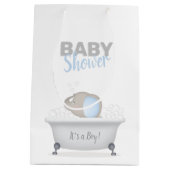 Baby Elephant Bubble Bath Boy Baby Dusche Mittlere Geschenktüte (Rückseite)