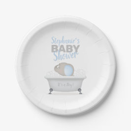 Baby Elephant Bubble Bath Boy Baby Dusche Pappteller