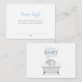 Baby Elephant Bubble Bath Diaper Raffle Visitenkarte (Vorne/Hinten)
