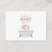 Baby Elephant Bubble Bath Diaper Raffle Visitenkarte (Rückseite)