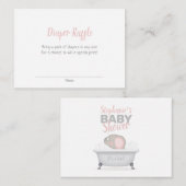 Baby Elephant Bubble Bath Diaper Raffle Visitenkarte (Vorne/Hinten)
