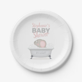 Baby Elephant Bubble Bath Girl Babydusche Pappteller