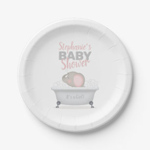 Baby Elephant Bubble Bath Girl Babydusche Pappteller