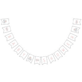 Baby Elephant Bubble Bath Girl Babydusche Wimpelkette