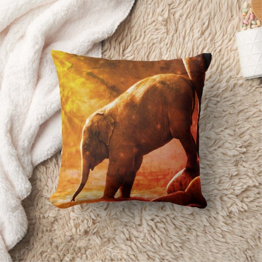 Baby Elephant by Water Pillow Kissen (Decke)