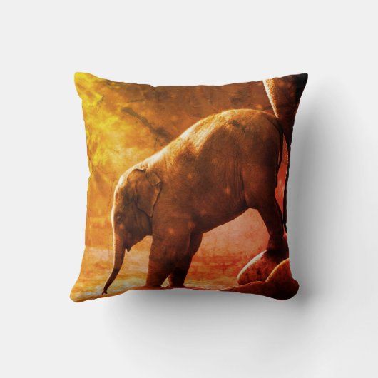 Baby Elephant by Water Pillow Kissen (Rückseite)