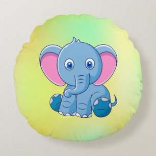 Baby Elephant Cartoon Clipart-64832 Rundes Kissen