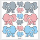 Baby Elephant Cartoon Icons Set Aufkleber (Blatt)