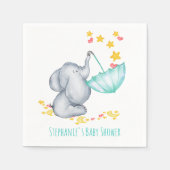 Baby Elephant Catching Fallsars Baby Dusche Serviette (Vorderseite)