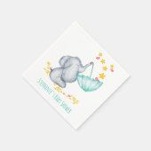 Baby Elephant Catching Fallsars Baby Dusche Serviette (Ecke)