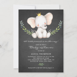 Baby Elephant Chalkboard Babydusche Einladung