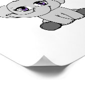 Baby Elephant Chibi-Style Poster (Ecke)