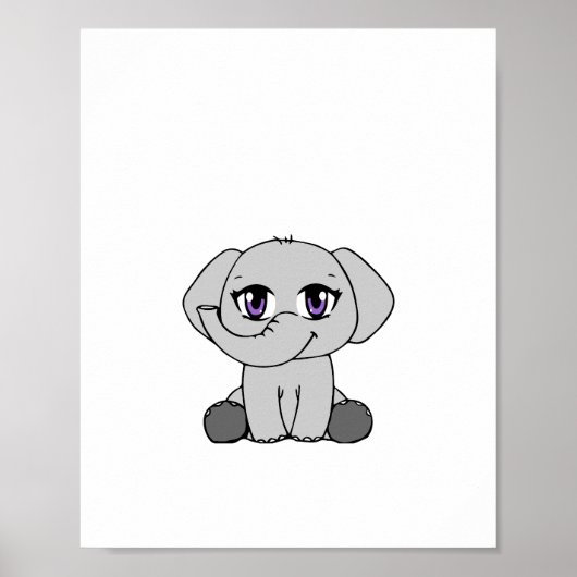 Baby Elephant Chibi-Style Poster (Vorne)
