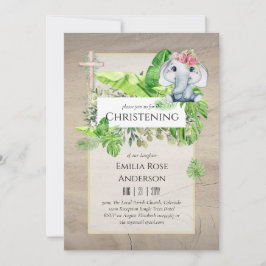 Baby Elephant CHRISTENING Einladung für Mädchenjun