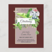 Baby Elephant CHRISTENING Einladung für Mädchenjun (Vorderseite)