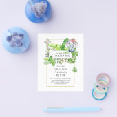 Baby Elephant CHRISTENING Einladung für Mädchenjun Flyer (Einzeln)