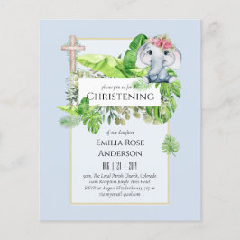 Baby Elephant CHRISTENING Einladung für Mädchenjun Flyer