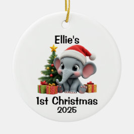 Baby Elephant Christmas Keramik Ornament