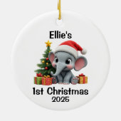 Baby Elephant Christmas Keramik Ornament (Hinten)