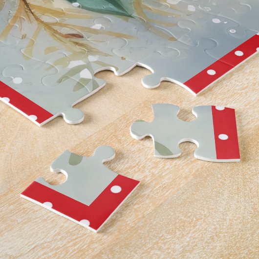 Baby Elephant Christmas Large Square Puzzle (Seite)