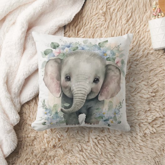 Baby Elephant Custom Throw Kissen (Decke)