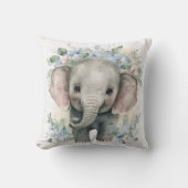 Baby Elephant Custom Throw Kissen (Vorderseite)