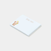 Baby Elephant Dancing Bird Gelbe Blüten 4x3 Post-it Klebezettel (angewinkelt)