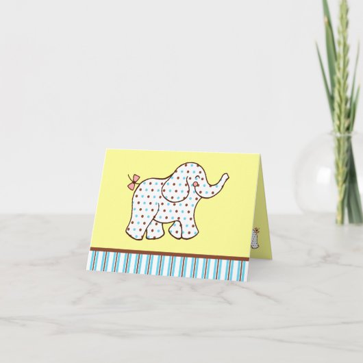 Baby Elephant Dankeschön Card Dankeskarte (Vorderseite)