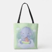 Baby Elephant Eating Watermelon Tasche (Rückseite)