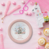 Baby Elephant eine kleine Blütendusche aus Erdnuss Pappteller (Party)