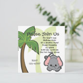 Baby Elephant Einladung (Stehend Vorderseite)
