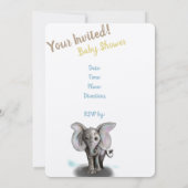 Baby Elephant Einladung (Rückseite)
