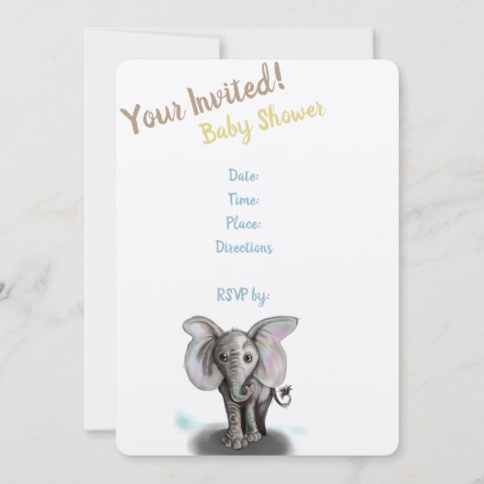 Baby Elephant Einladung (Rückseite)