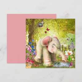 Baby Elephant Fantasy Flat Card