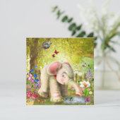 Baby Elephant Fantasy Flat Card (Stehend Vorderseite)