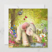Baby Elephant Fantasy Flat Card (Vorderseite)