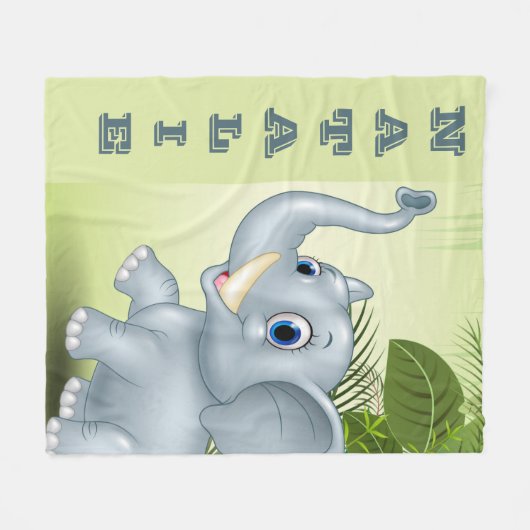 Baby Elephant Fleece Blanket (Vorderseite (Horizontal))
