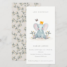 Baby Elephant Folies jedes Alter Geburtstag Einlad Dankeskarte