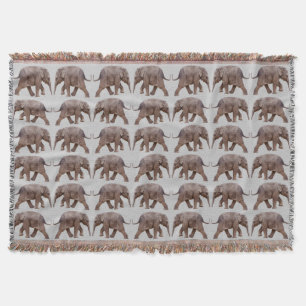 Baby Elephant Frenzy Throw Blanket (Light Gray) Decke
