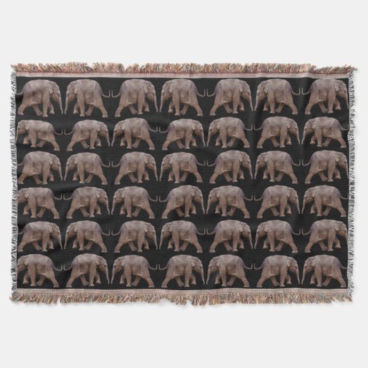 Baby Elephant Frenzy Throw Blanket (schwarz) Decke (Vorderseite)