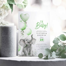 Baby Elephant Gender Neutral Niedlich Baby Dusche Einladung