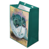 Baby Elephant Geschenktasche I Liebe Sie Mama - Ih Mittlere Geschenktüte (Vorderseite Schrägansicht)